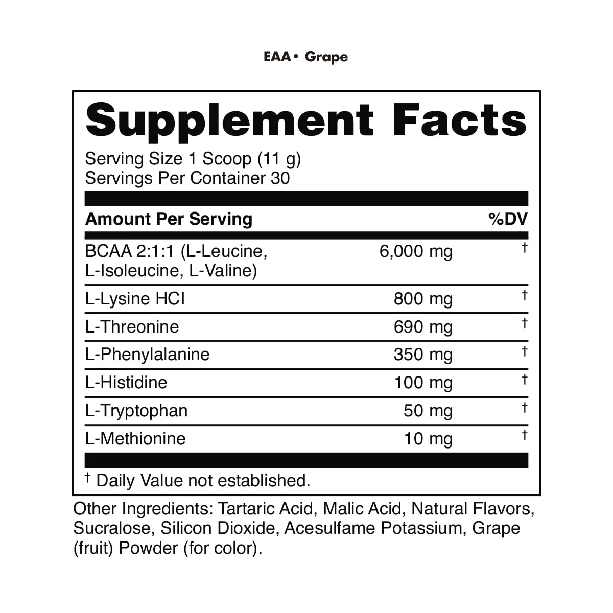 Bucked Up Essential Amino Acids grape flavour side view