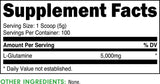 Bucked Up L-Glutamine Powder 500g container side view