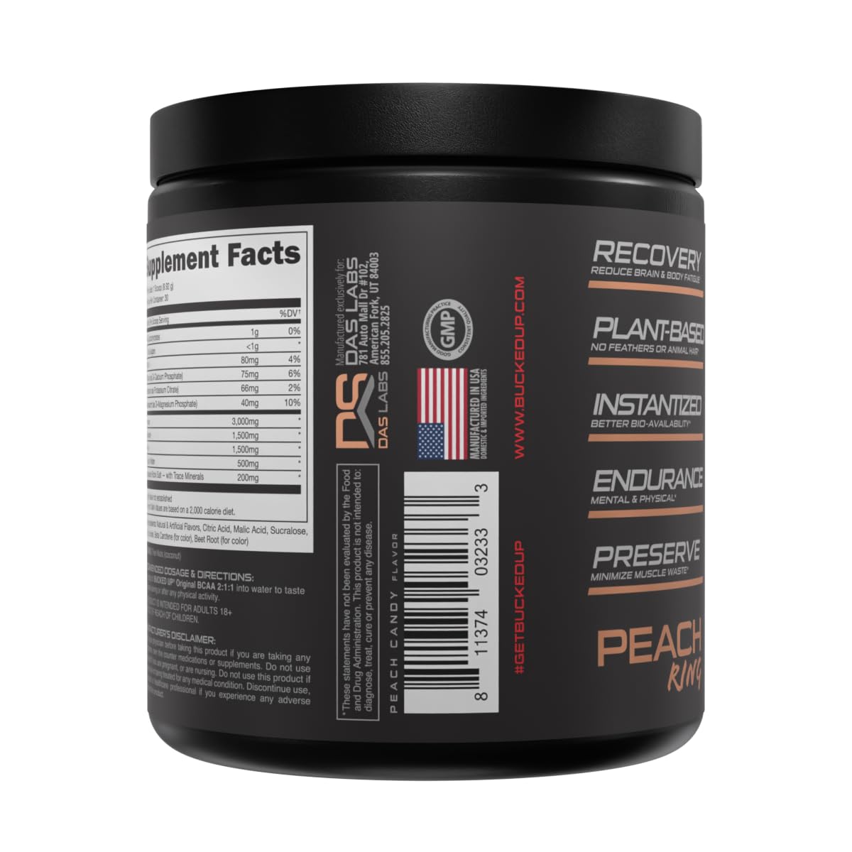 Bucked Up OG BCAA Powder 340g Apple Jacked flavour in a glass of water