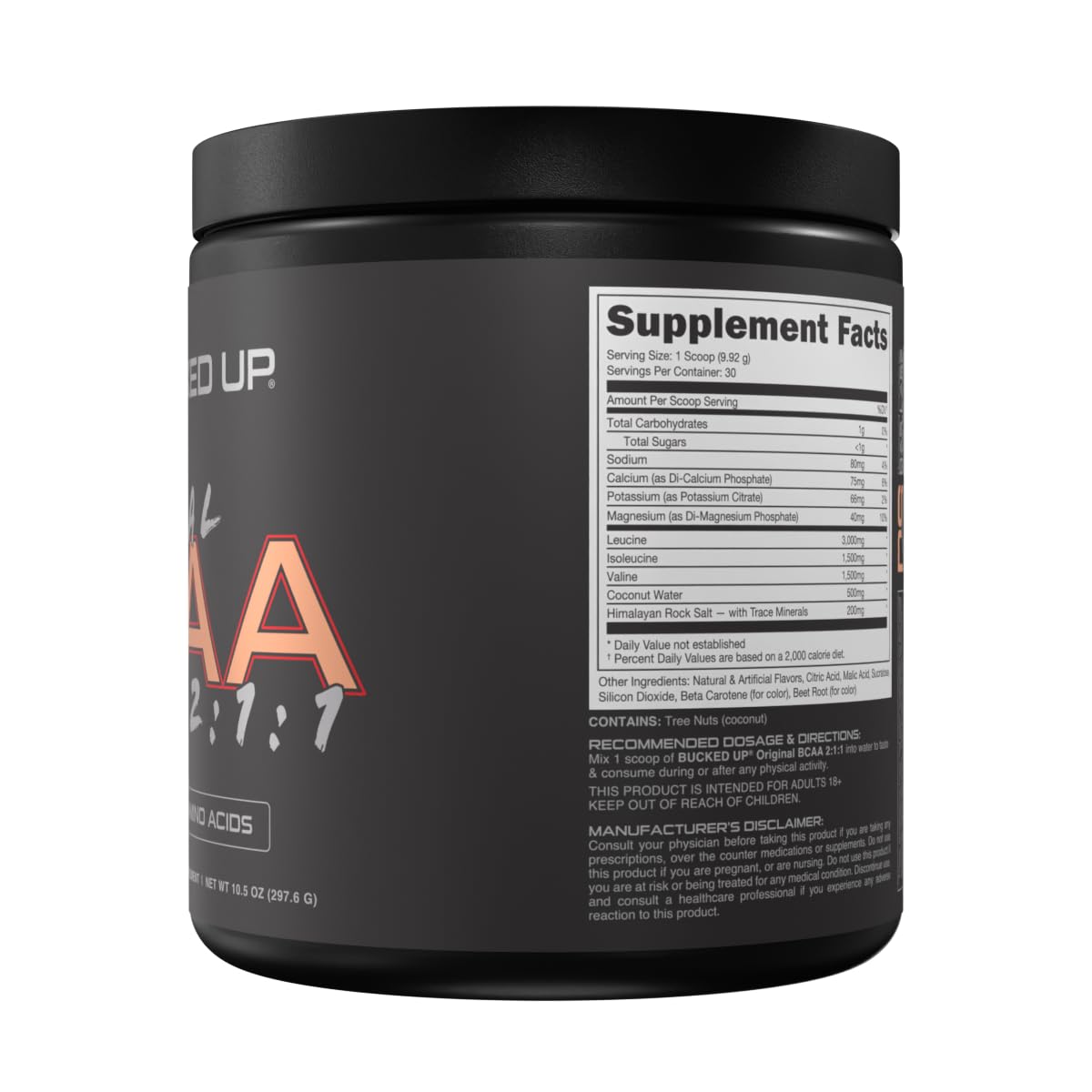 Bucked Up OG BCAA Powder 340g Apple Jacked flavour nutritional information