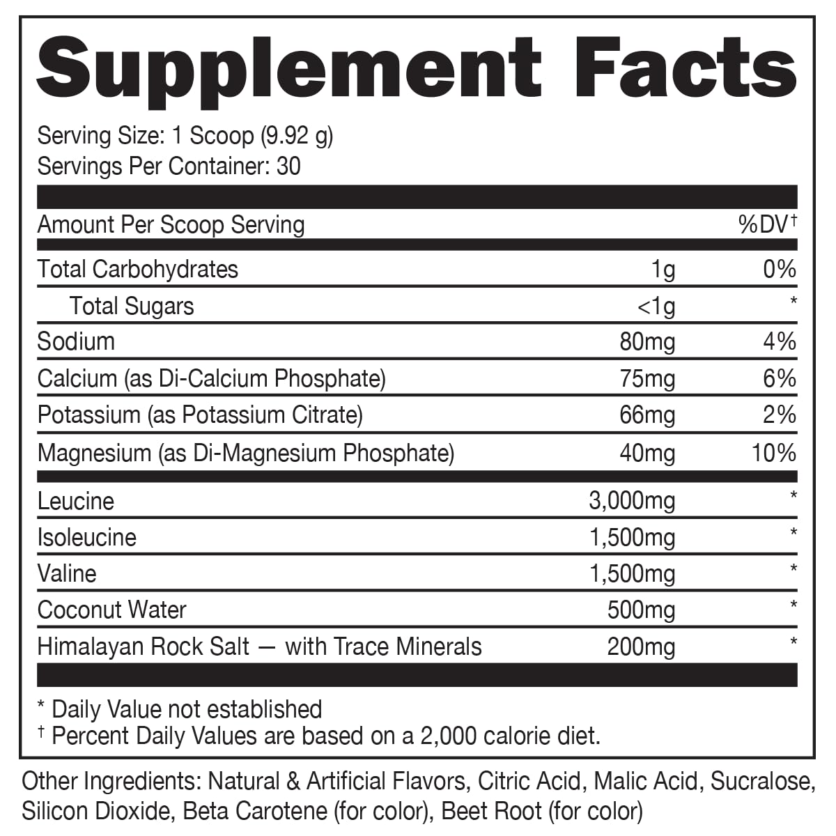Bucked Up OG BCAA Powder 340g Apple Jacked flavour side view