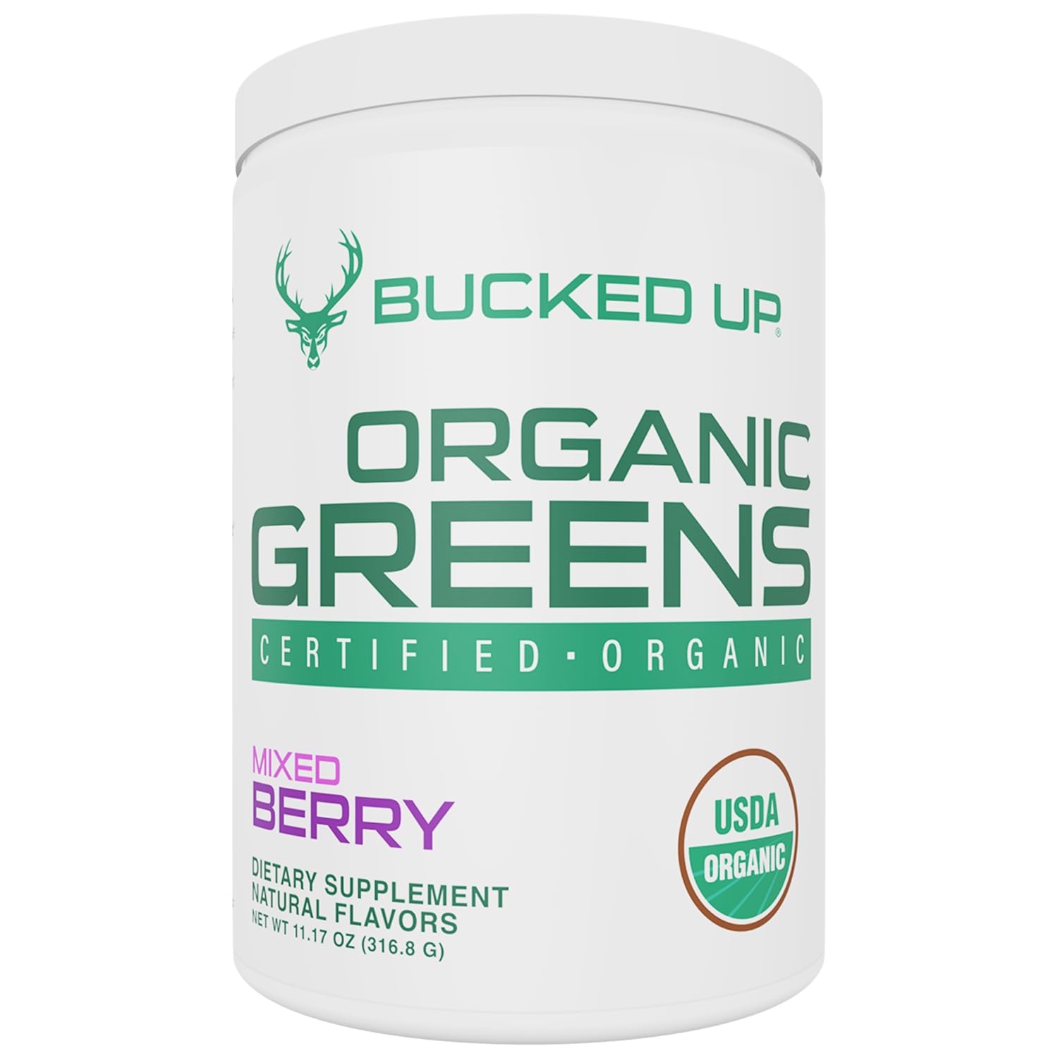 Bucked Up Organic Greens Superfood Powder 399g front view