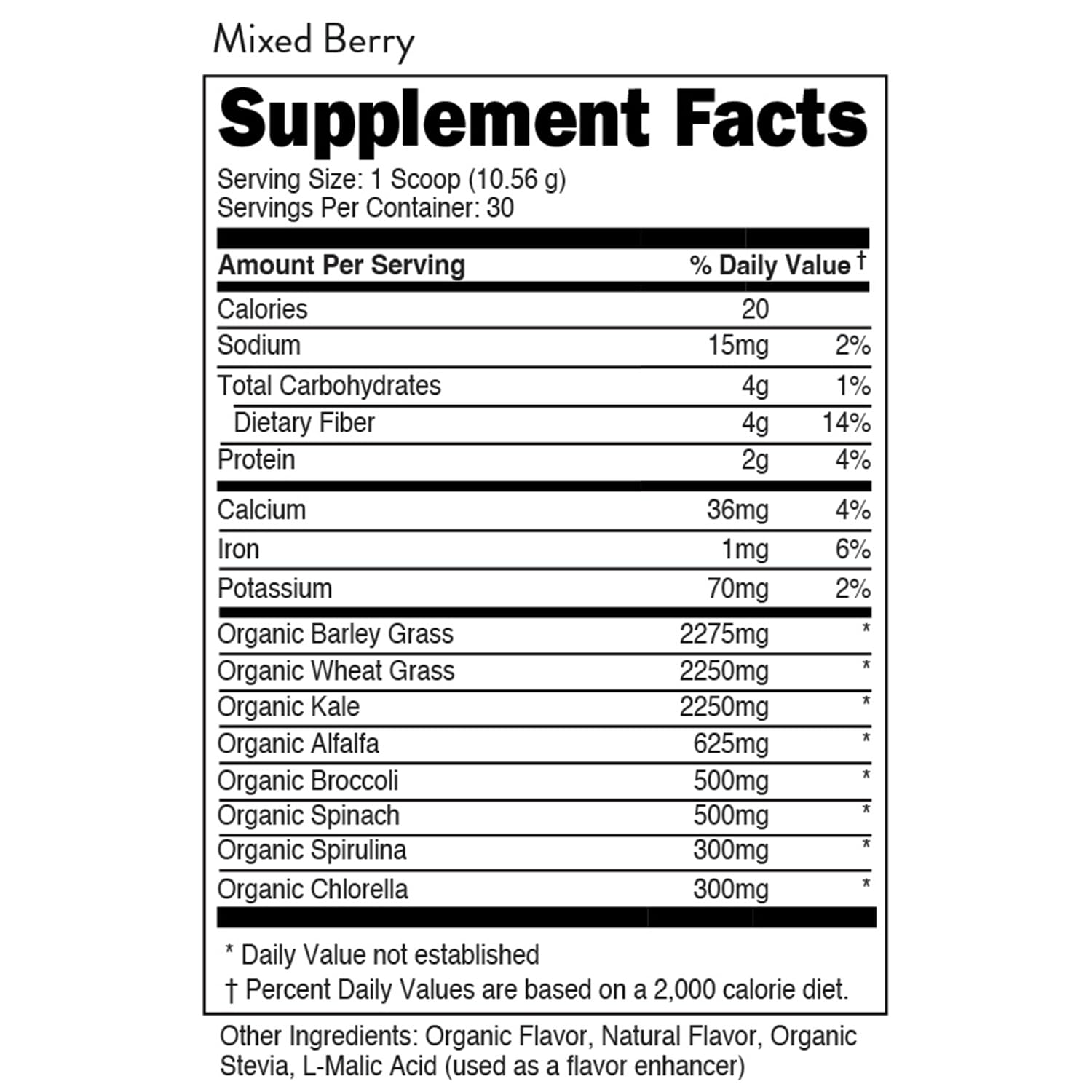 Bucked Up Organic Greens Superfood Powder 399g packaging