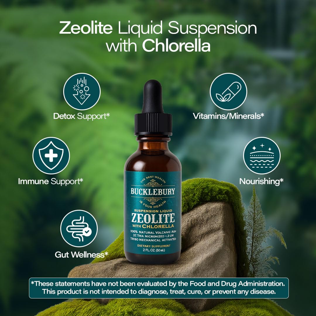 BUCKLEBURY Chlorella Liquid Suspension 28g bottle side view