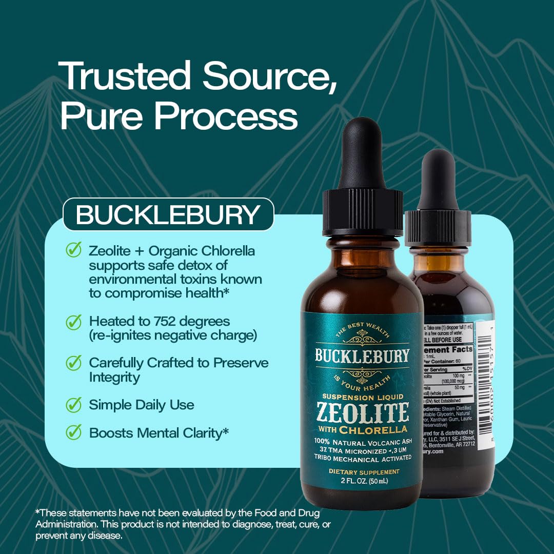 BUCKLEBURY Chlorella Liquid Suspension 28g label close-up