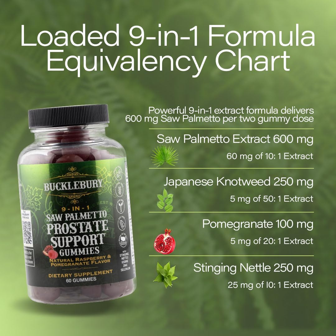 BUCKLEBURY Saw Palmetto Gummies 9-in-1 packaging