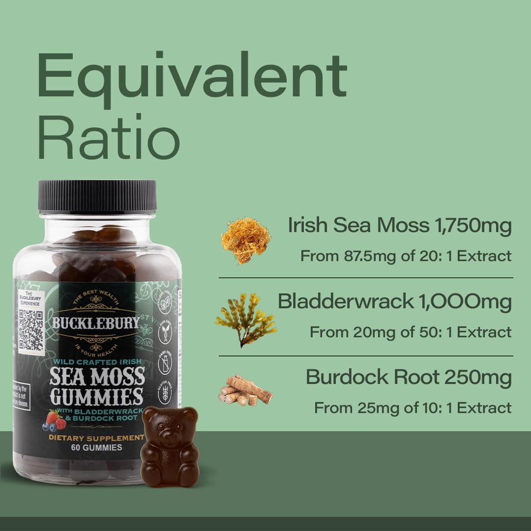 BUCKLEBURY Sea Moss Gummies 1750mg gummy texture
