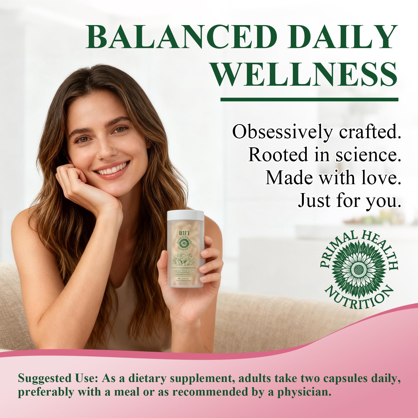 BudLive Beef Organ Supplement for Women capsules in hand