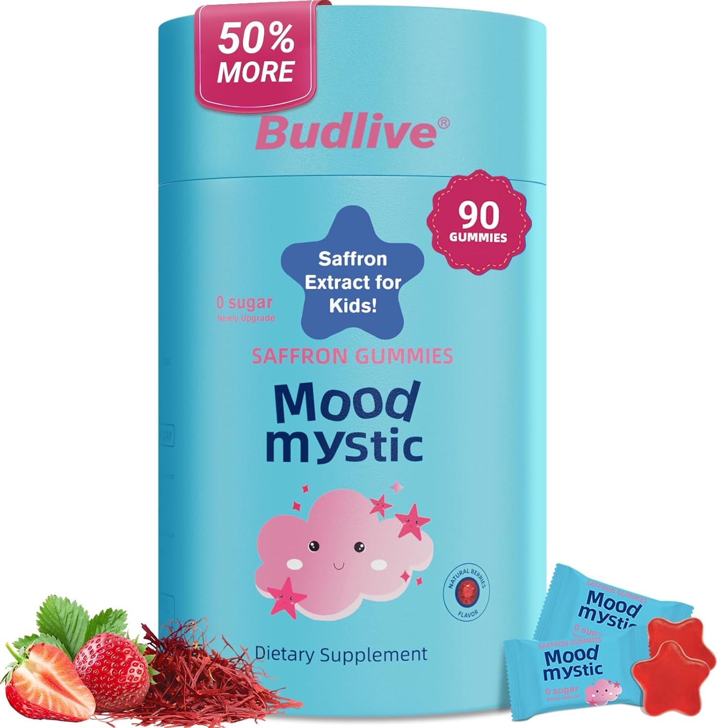 BudLive Saffron Gummies for Kids front view packaging