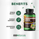 Built by Nature Ashwagandha 600mg capsules side view