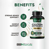 Built by Nature Calcium Supplement 1200mg with Vitamin D3 packaging