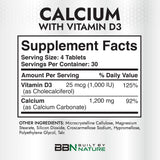 Built by Nature Calcium Supplement bottle side view