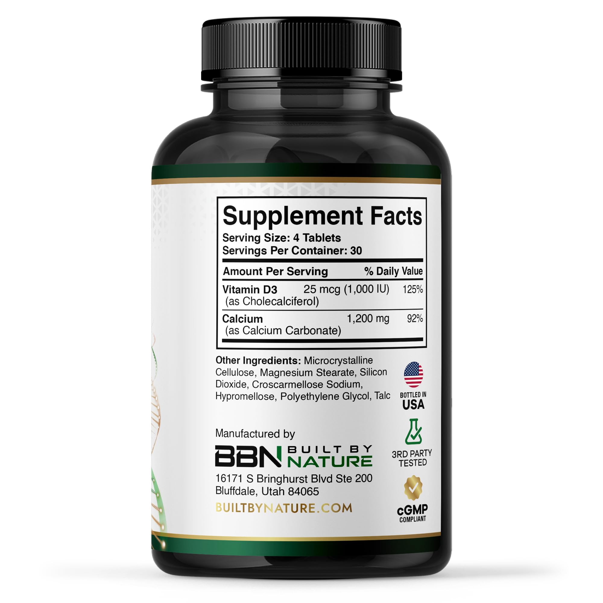Built by Nature Calcium Supplement ingredients list