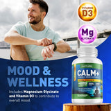 Built by Nature Calm+ Sleep Supplement Capsules on a wooden table