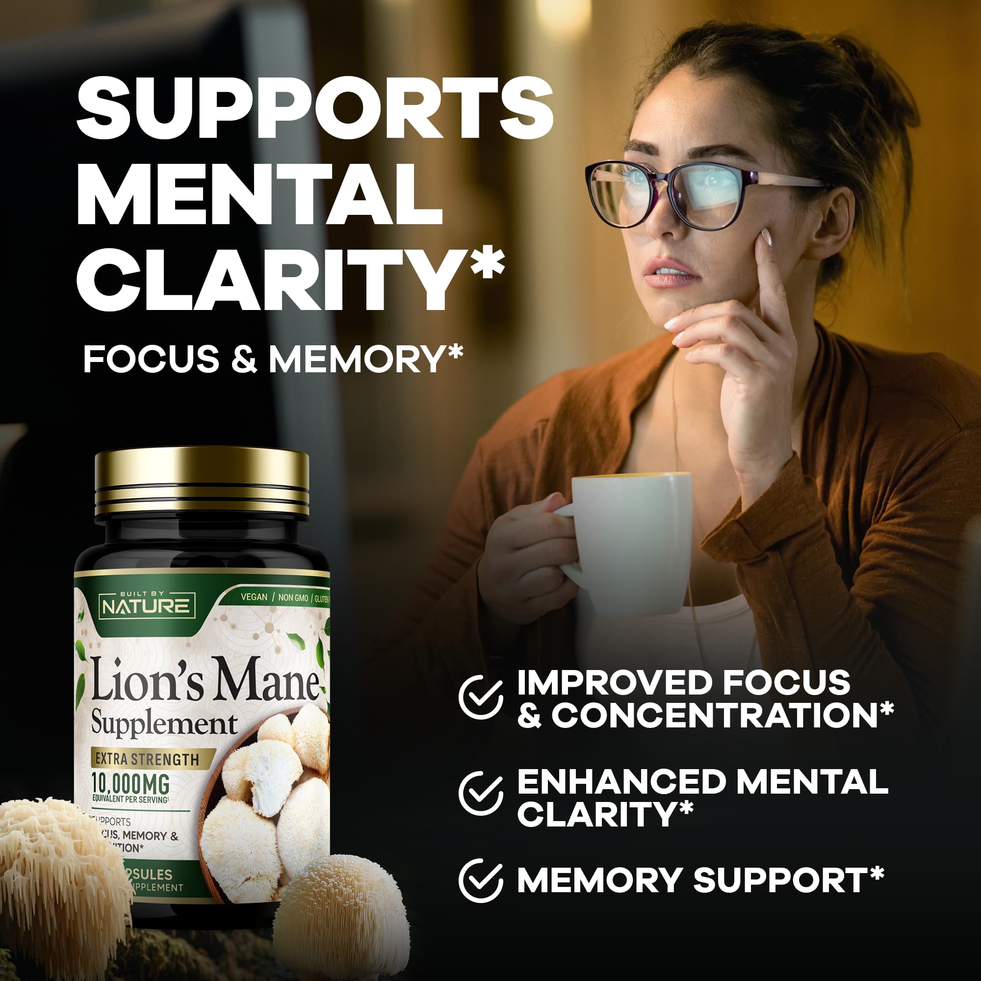 Built by Nature Lion’s Mane Mushroom Supplement ingredients list