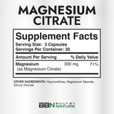 Built by Nature Magnesium Citrate 300mg supplement bottle with label details