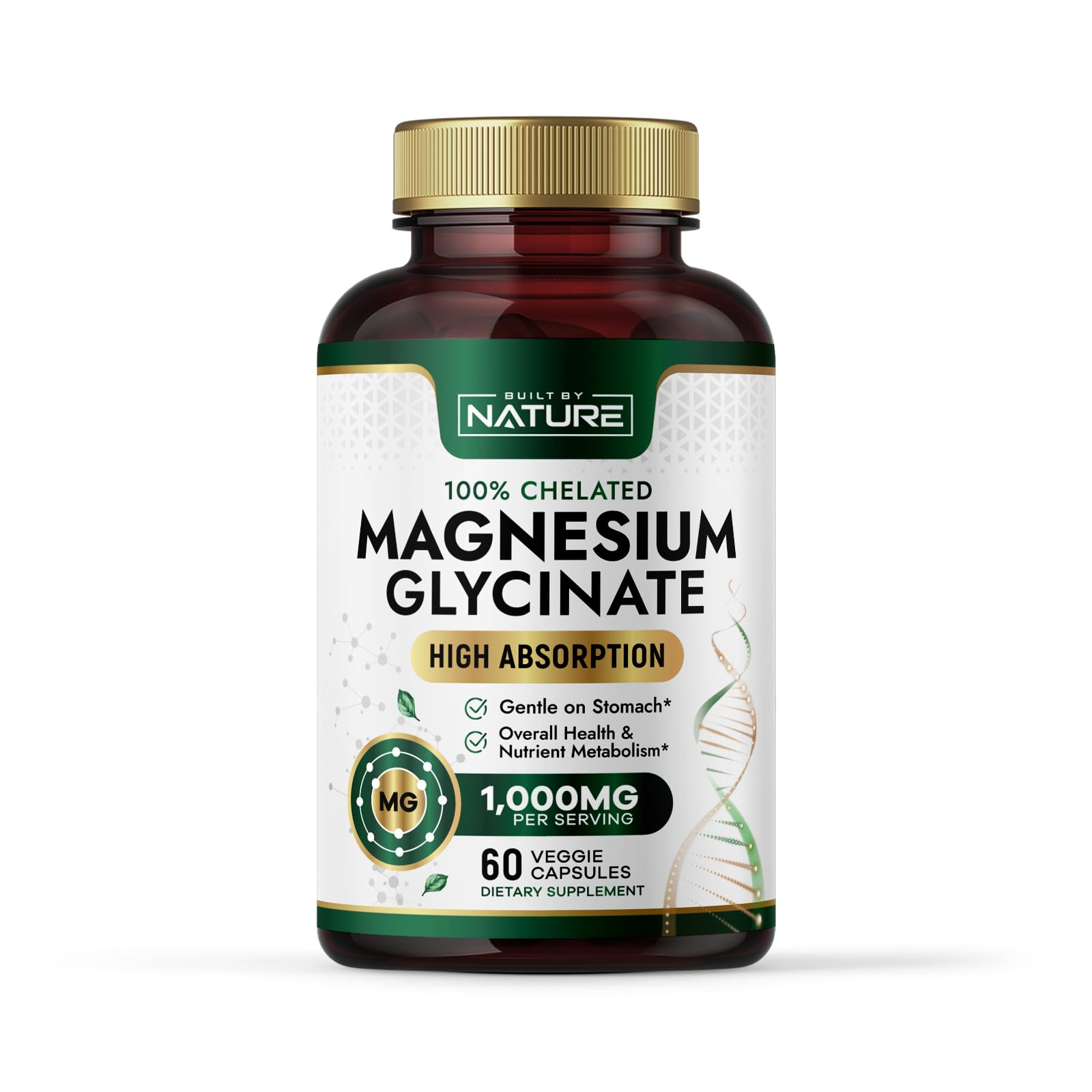 Built by Nature Magnesium Glycinate 1000mg front view of packaging