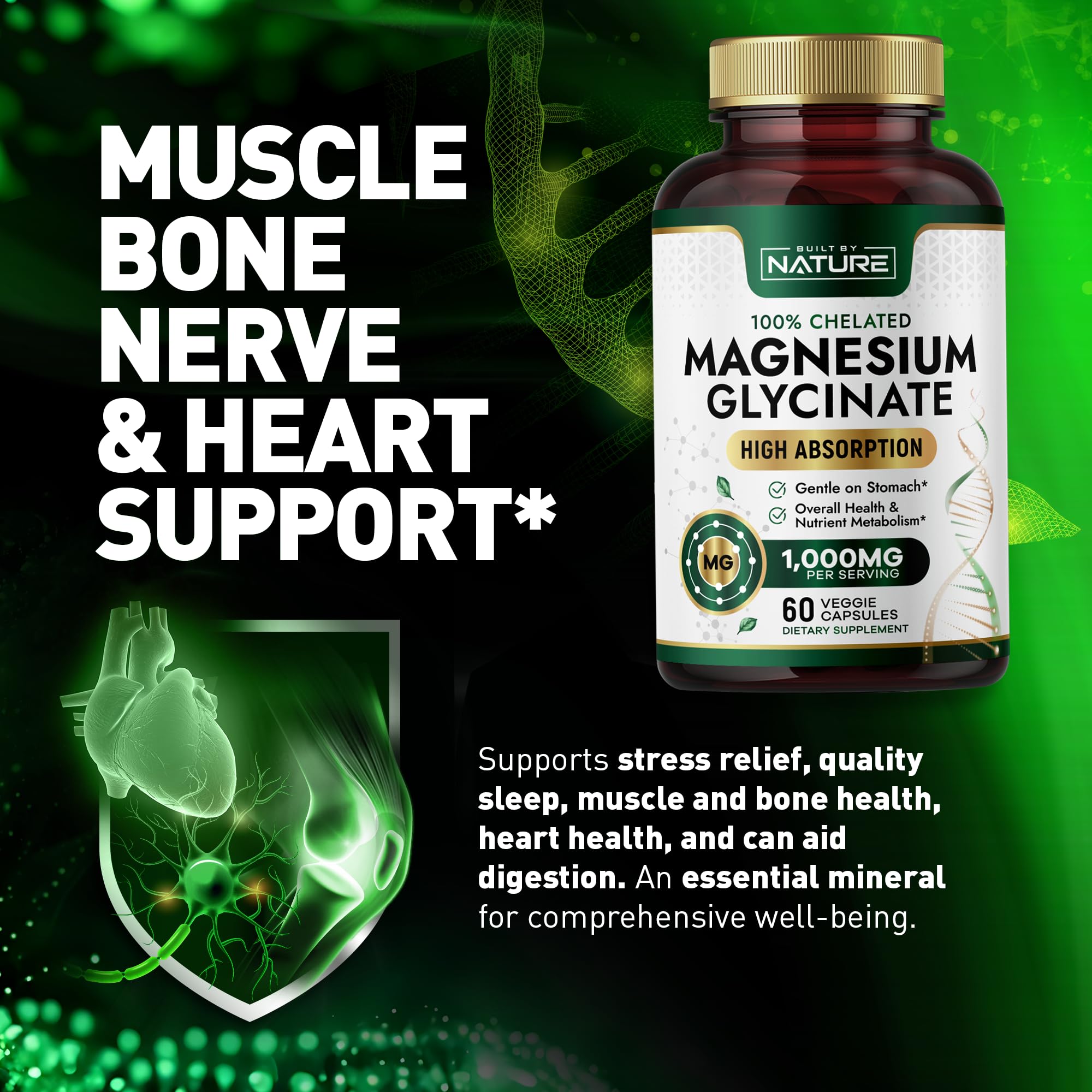 Built by Nature Magnesium Glycinate 1000mg ingredient list