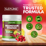 Built by Nature Magnesium Powder Cranberry Lemonade served with a lemon slice