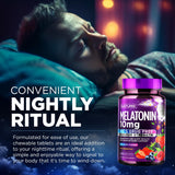 Built by Nature Melatonin Chewables displayed with bedtime items