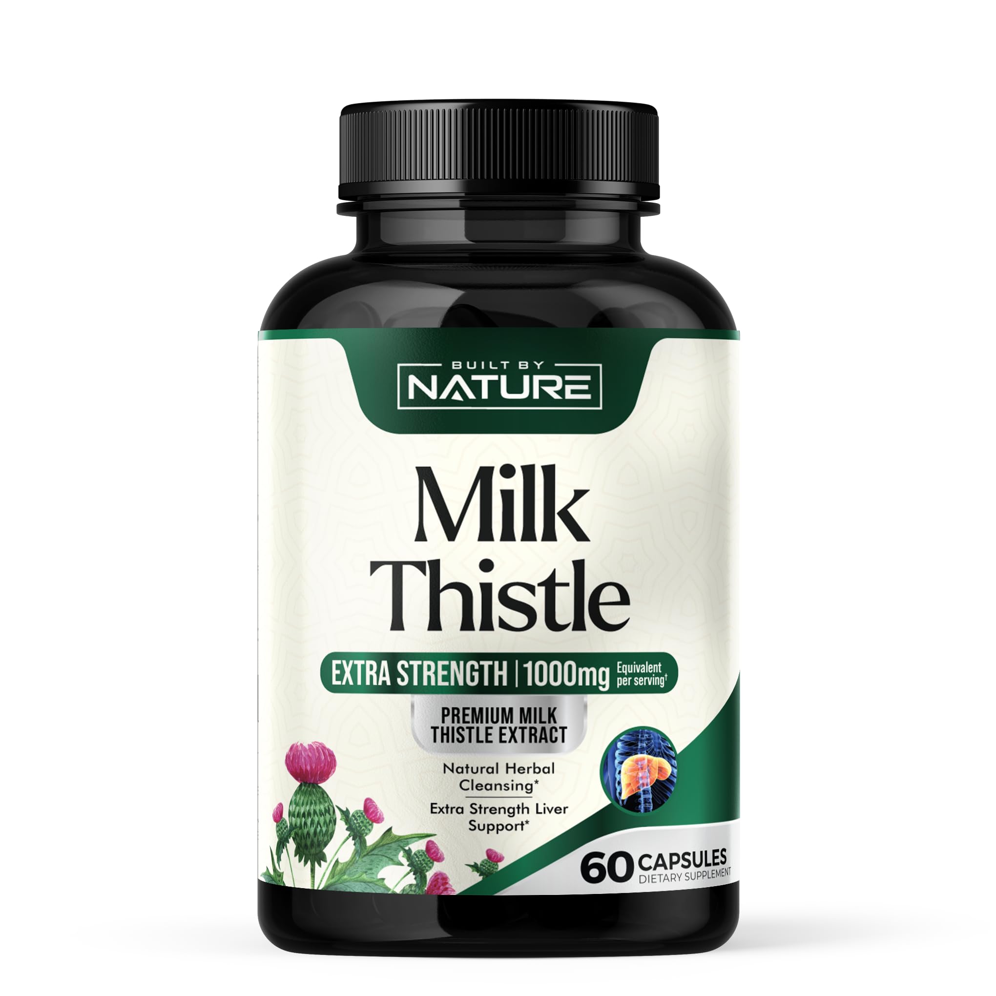 Built by Nature Milk Thistle Supplement 50g front view