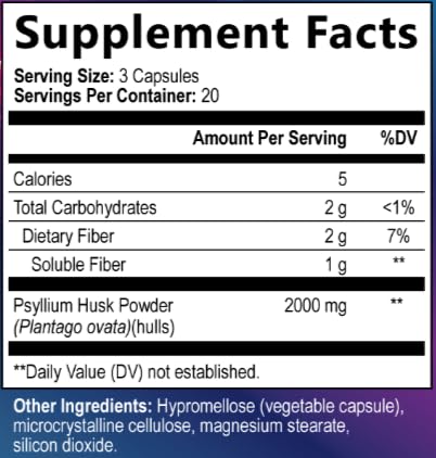 Built by Nature Psyllium Husk Capsules 2000mg side view