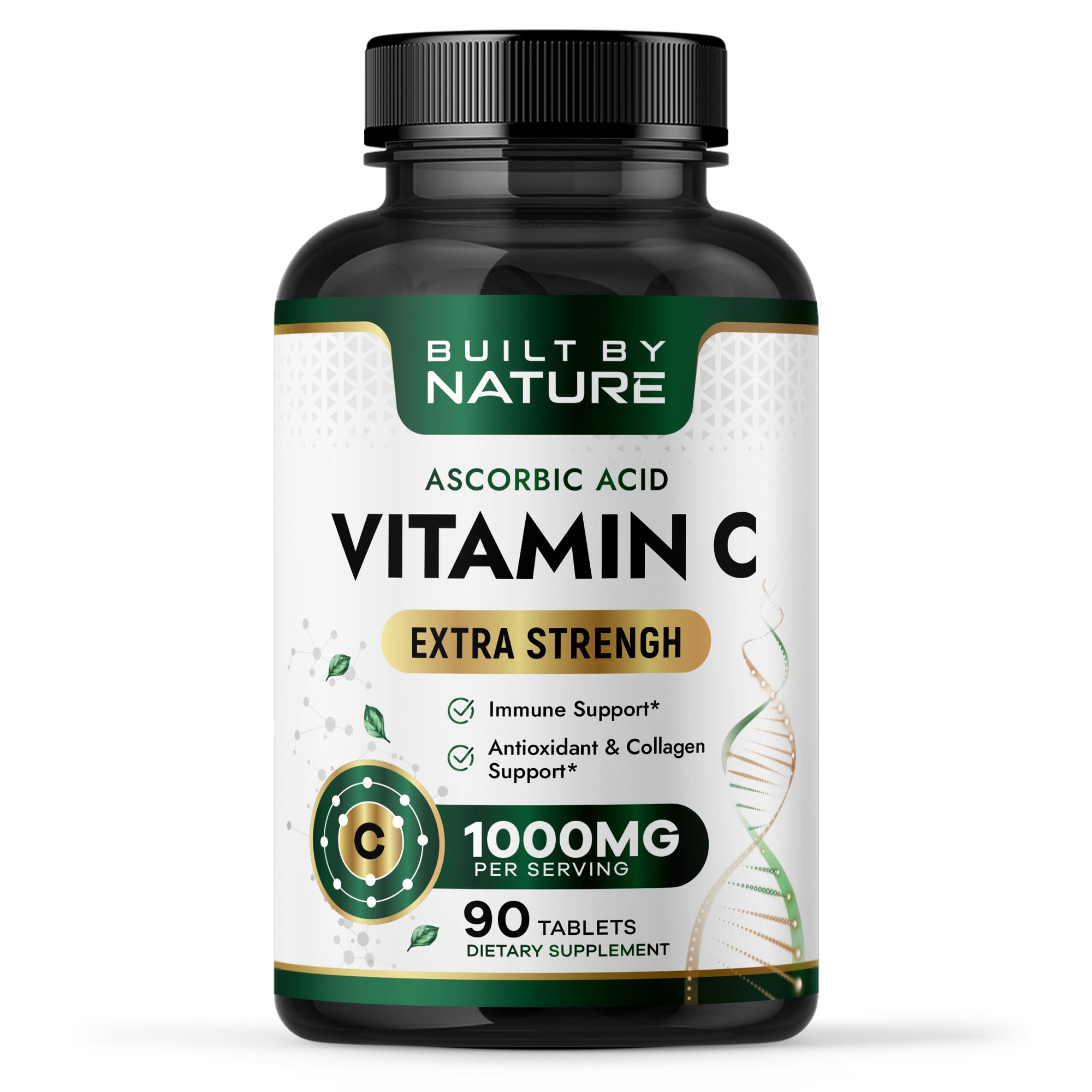 Built by Nature Vitamin C 1000mg tablets front view