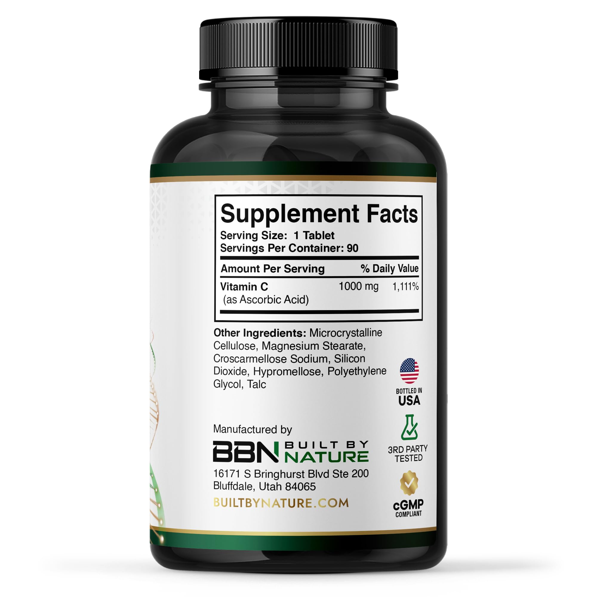 Built by Nature Vitamin C 1000mg tablets with measuring spoon