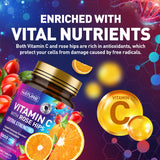 Built by Nature Vitamin C Chewable Tablets with Rose Hips on a table