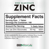 Built by Nature Zinc Gluconate 50 mg ingredients list