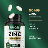 Built by Nature Zinc Gluconate 50 mg tablet close-up