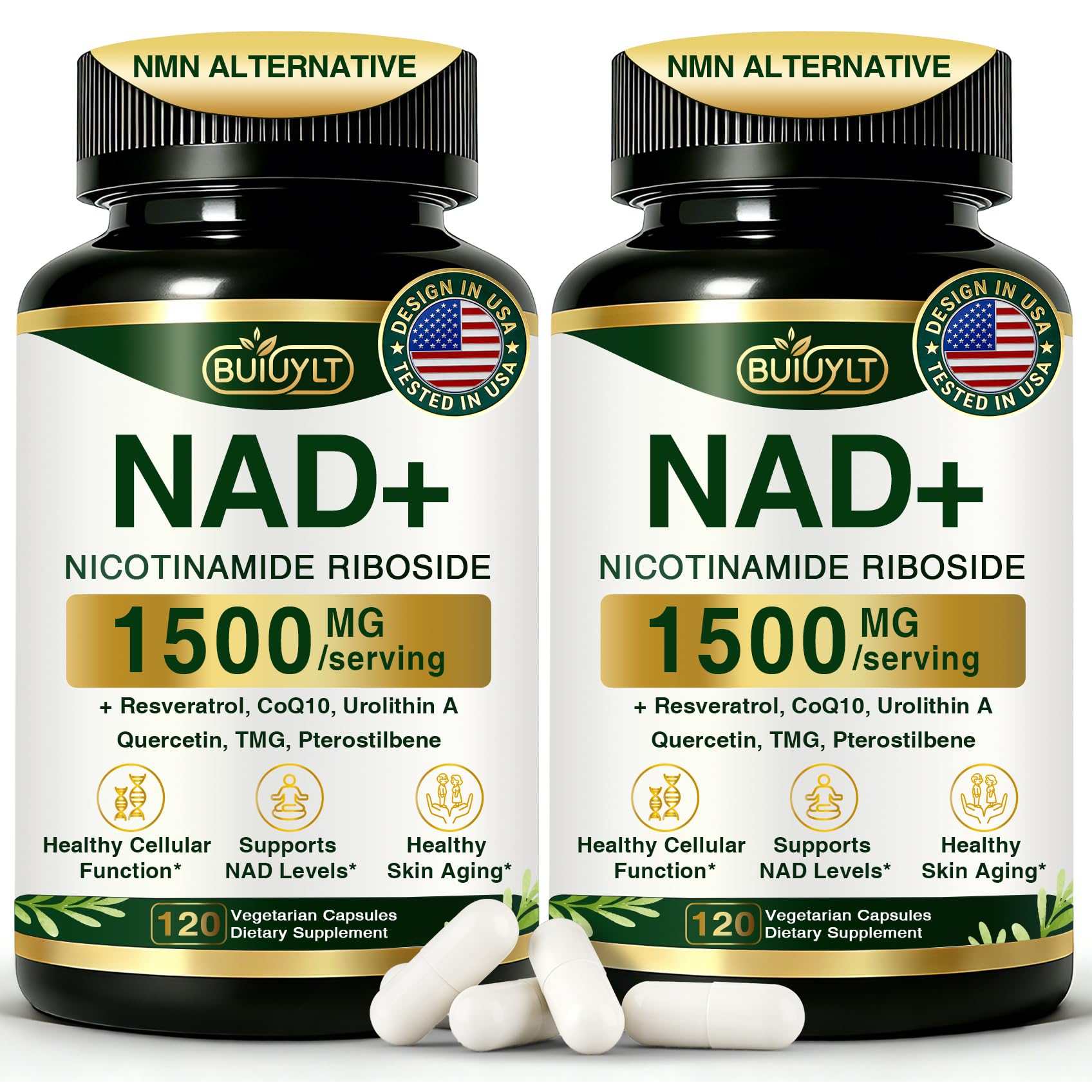 BUIUYLT Liposomal NAD+ Supplement bottle front view