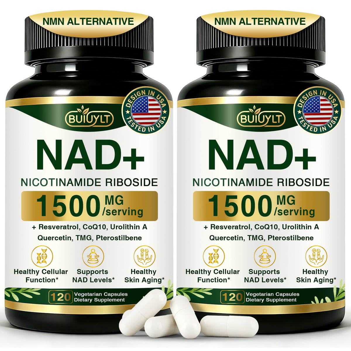 BUIUYLT Liposomal NAD+ Supplement bottle front view