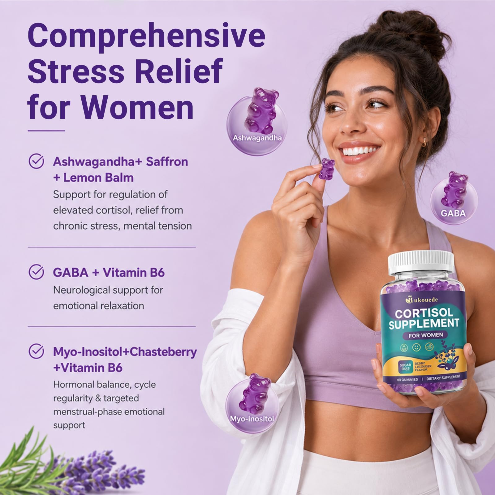 Bukouede Cortisol Supplements for Women, ingredients list