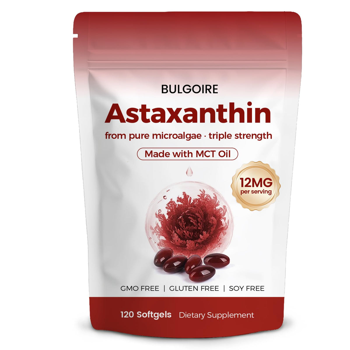 BULGOIRE Astaxanthin 12mg softgels front view