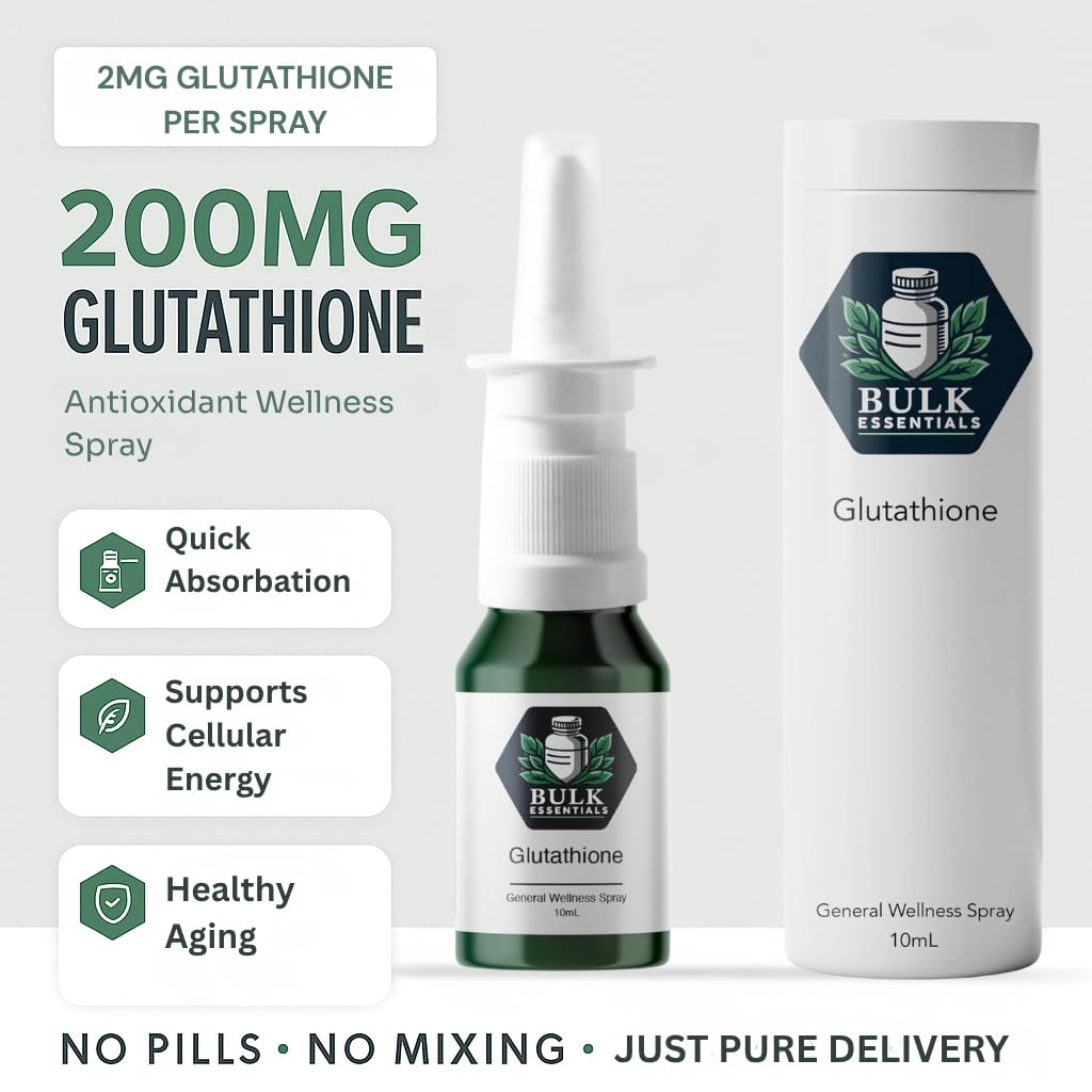 Bulk Essentials Glutathione Spray 200mg with ingredients list