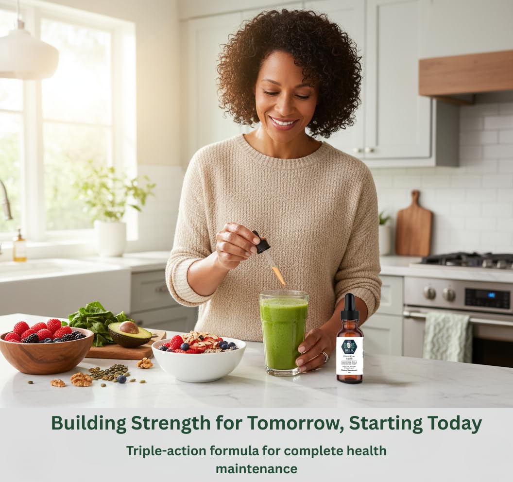 Bulk Essentials Vitamin K2 MK-7 Liquid Supplement dropper in use