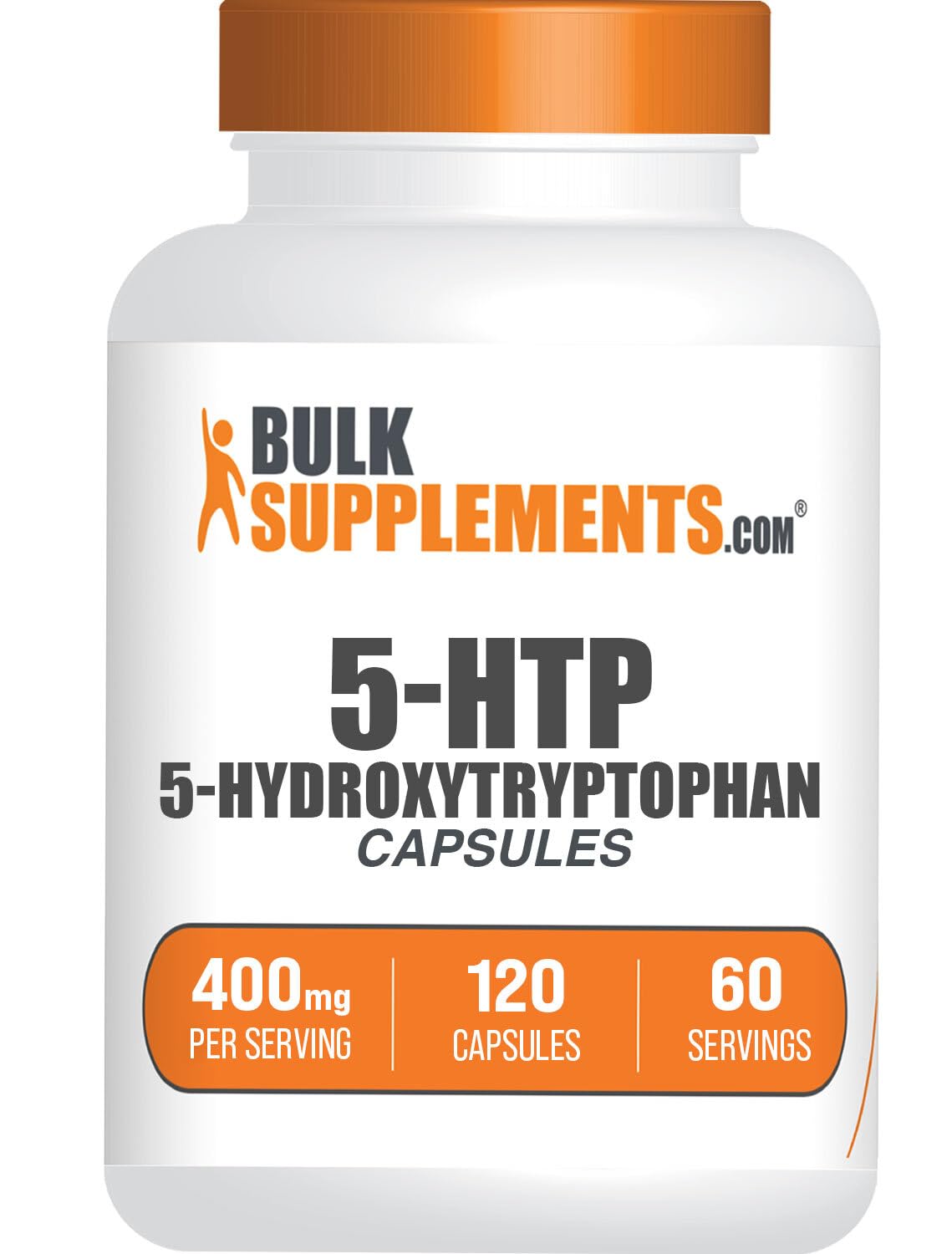 BulkSupplements 5-HTP 400mg capsules front view