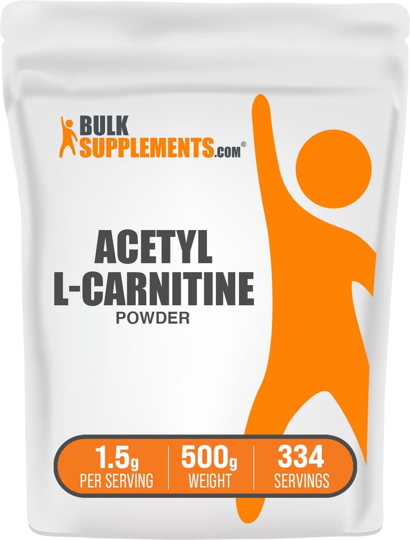 BulkSupplements Acetyl L-Carnitine 1.5g Powder 500g front view