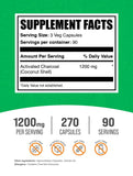 BulkSupplements Activated Charcoal Capsules side view