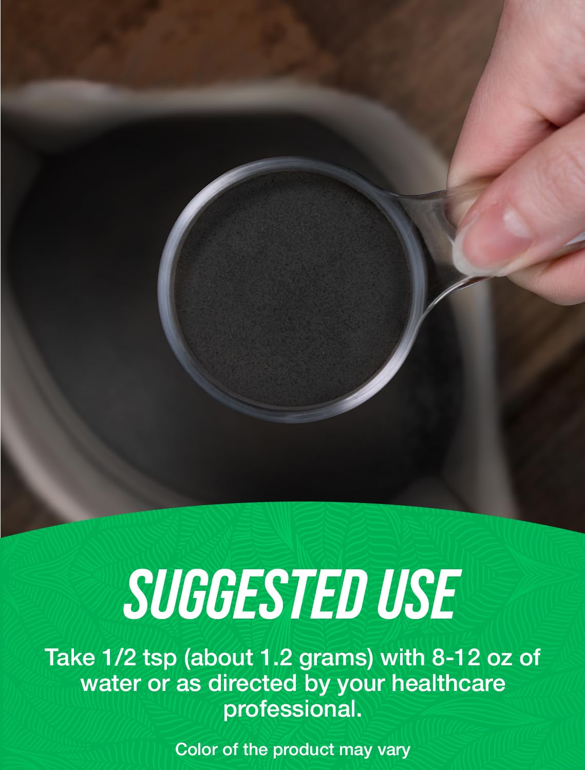 BulkSupplements Activated Charcoal Powder in a lifestyle setting