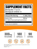 BulkSupplements Alpha GPC 300mg Capsules side view
