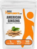BulkSupplements American Ginseng Extract Powder 100g front packaging view