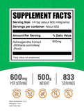 BulkSupplements Ashwagandha Extract 600mg back view packaging