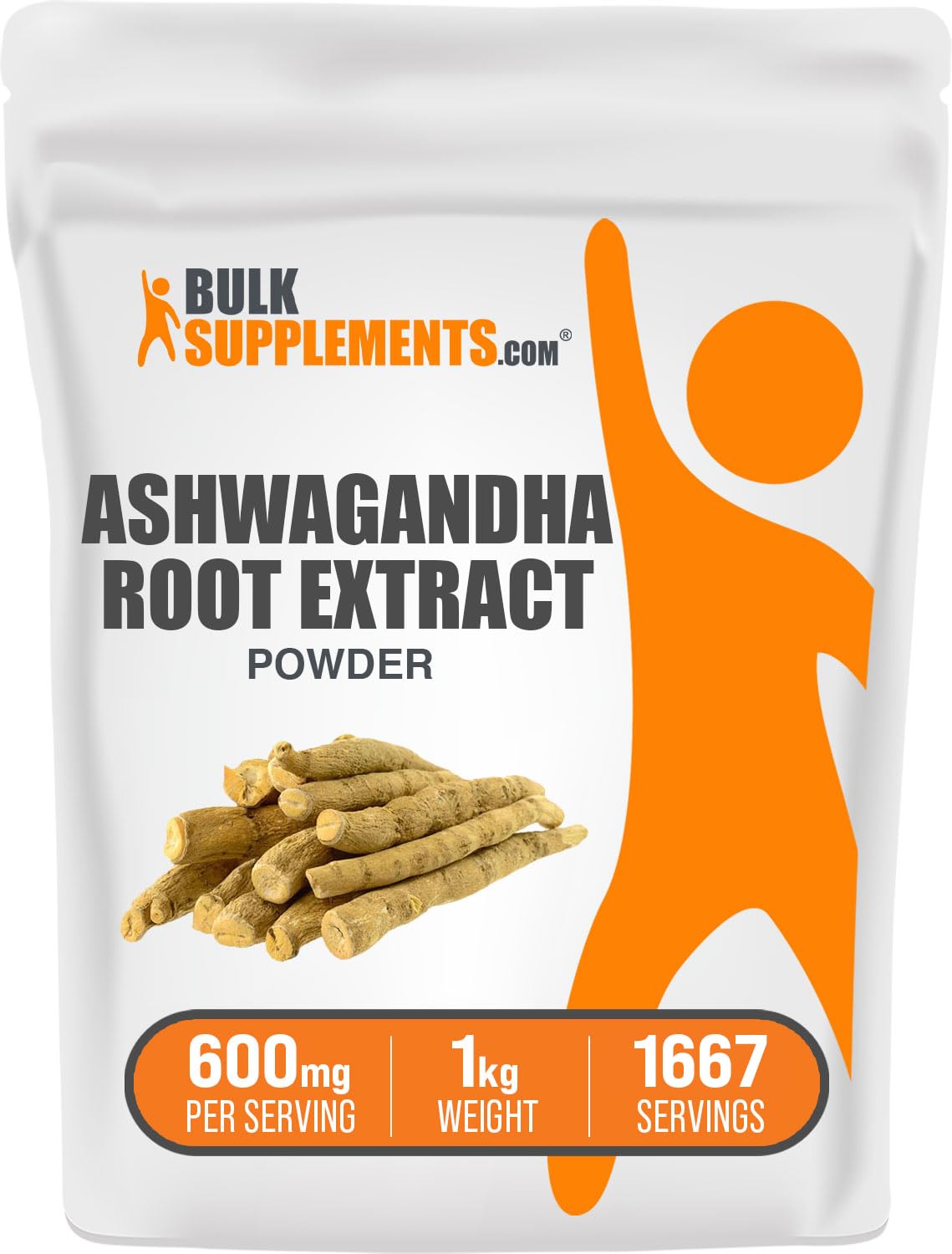 BulkSupplements Ashwagandha Extract 600mg capsule front view