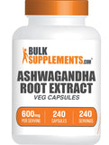 BulkSupplements Ashwagandha Extract Capsules 600mg front view
