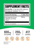 BulkSupplements Ashwagandha Extract packaging details