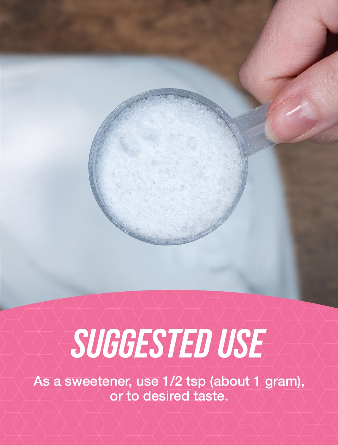 BulkSupplements Aspartame Powder 500g in a kitchen setting