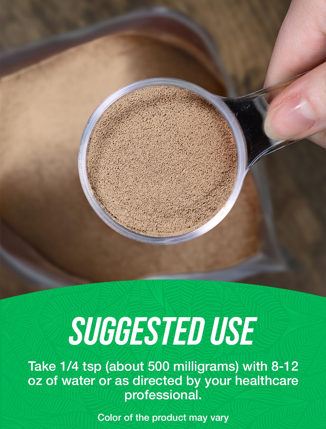 BulkSupplements Astragalus Root Extract Powder in a measuring scoop