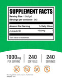BulkSupplements Avocado Oil Softgels 1000mg bottle side view